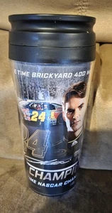 Jeff Gordon Plastic Daytona Brickyard Champion Logo Travel Tumbler NASCAR - Picture 1 of 3