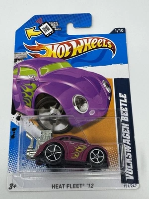 Hot Wheels 2012 Heat Fleet Purple Tooned VW Volkswagen Beetle #151 B2 - Image 1 of 4