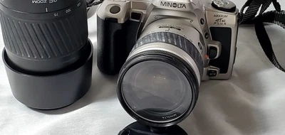 Minolta Maxxum HTsi Plus 35mm SLR film Camera W/ 28-80mm&75/300 Lens's FREE SHIP - Image 1 of 4