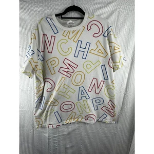 Vintage Champion All Over Block Logo Men's T-Shirt Size XL Red Yellow Blue - Picture 1 of 5