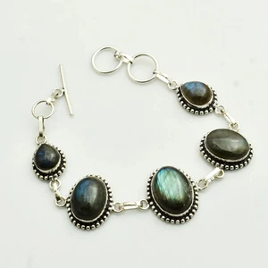 Labradorite Gemstone Ethnic Handmade Bracelet Jewelry 30 Gms For Women AB 15586 - Picture 1 of 1