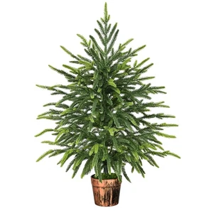Albero di Pino Norfolk 2FT con Vaso - Albero di Natale da Tavolo con Real Touch PE B... - Foto 1 di 7