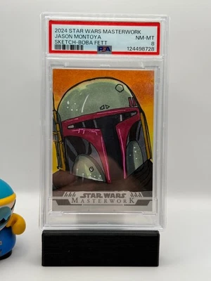 2024 Star Wars Masterworks Artist Sketch Card Boba Fett 1 of 1 PSA 8 - Image 1 of 3