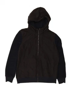HUGO BOSS Mens Hooded Bomber Jacket UK 40 Large Navy Blue Colourblock BQ05 - Picture 1 of 5