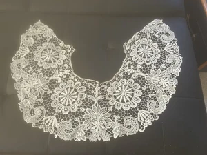 Looks Victorian Vintage Large Collar Off White Net Lace Ornate Original Lovely - Picture 1 of 21