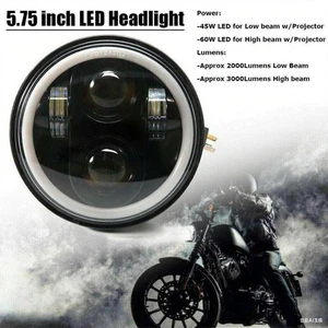 E-Geprüft 5.75"5-3/4 LED Motorrad Scheinwerfer Hi/Lo DRL Projektor auf Harley - Bild 1 von 12