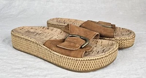 Sandali donna Born taglia 9M sloane scamosciati sughero plateau marrone comodi - Foto 1 di 8