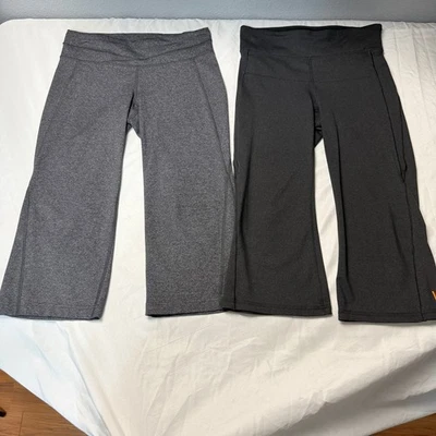 Lote de 2 Pantalones Deportivos Lucy Activewear Powermax Recortados Pierna Ancha S Gris Negro Foto 1 de 4