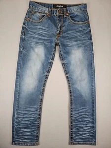 True Luck Jeans Men's 31x28.5 Medium Wash Straight Whiskered Stretch Denim - Picture 1 of 7