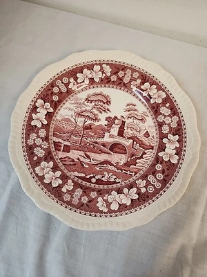 SPODE  PINK TOWER 10 3/4" DINNER PLATE ENGLAND - Image 1 of 4