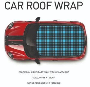 Printed TARTAN Roof wrap for Mini or any car Air Release Vinyl CRW087 - Picture 1 of 1