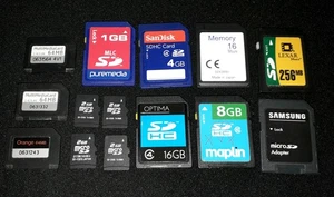 X14 Mixed Memory SD Card Job Lot Bundle 16MB 64MB 1GB 2GB Micro SD 8GB 16GB MMC - Photo 1 sur 6