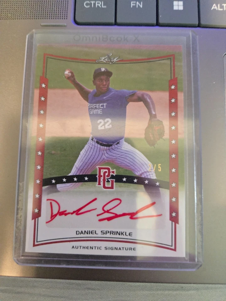 2014 Leaf Perfect Game National Showcase #A-DS Auto Red Daniel Sprinkle #ed / 5 - Image 1 of 1