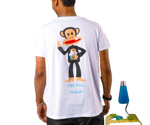 CW PAUL FRANK Mono CUMPLEAÑOS CUPCAKE CAMISA BLANCA HOMBRE TALLA S M L XL NUEVA Foto 1 de 1