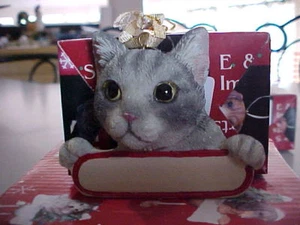 CAT ~ SILVER TABBY ORNAMENT  #9 - Picture 1 of 2