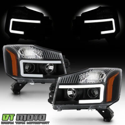Faros proyectores tubo LED negros para Titan 04-07 Armada 2014-2015 Foto 1 de 4