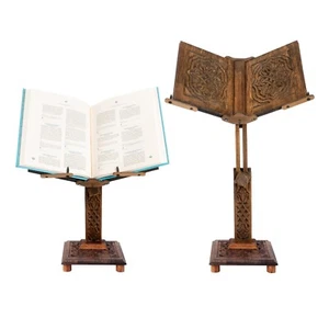 Adjustable Wooden Book Stand | Quran, Bible, Dictionary Cookbook Holder Lectern - Picture 1 of 14
