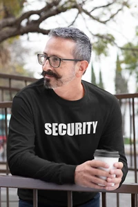 CAMISETA DE SEGURIDAD MANGA LARGA Evento Bouncer Staff Guard cualquier talla - Imagen 1 de 16