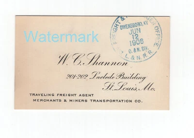 RARE 1900s Merchants and Miners Transportation Co. Business Card Antique Train - Image 1 of 2