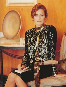 ST. JOHN EVENING Black Gold Silver Sequin Santana Knit Jacket 8 - Picture 1 of 7
