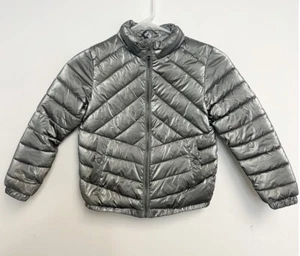 Zara Kids Silver Puffer Coat Girls Sz 7Y - Picture 1 of 10