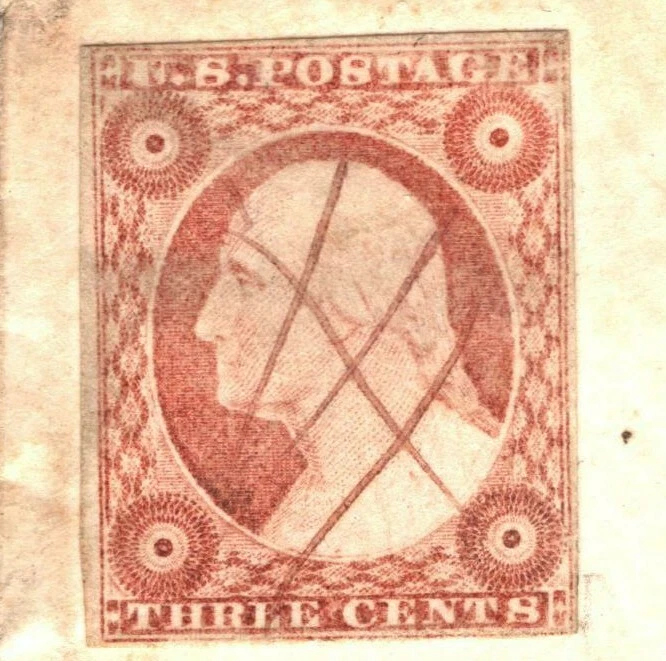 USA CLASSIC 1856 Cover 3c Washington Pen Cancel FORWARDED 3 Exchange Hotel E234 - Image 1 of 4