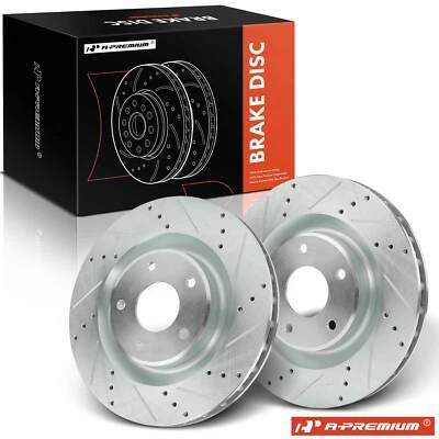 2x rotor de freno delantero perforado A-Premium para Chevy Corvette 2005-2013 Cadillac XLR Foto 1 de 4
