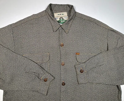 Camisa de mezclilla de agua salada Quiksilver vintage para hombre manga larga con botones pata de gallo Foto 1 de 4