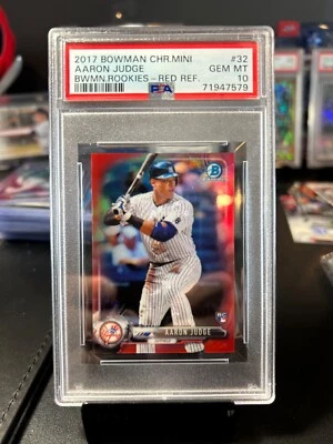 2017 Bowman Chrome Mini Aaron Judge Red 02/10 PSA10 - Image 1 of 2