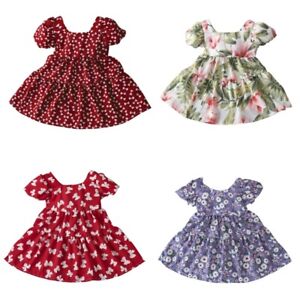 Girls French Dresses Summer Clothes Flower Printing Long Skirt Toddler Clothing