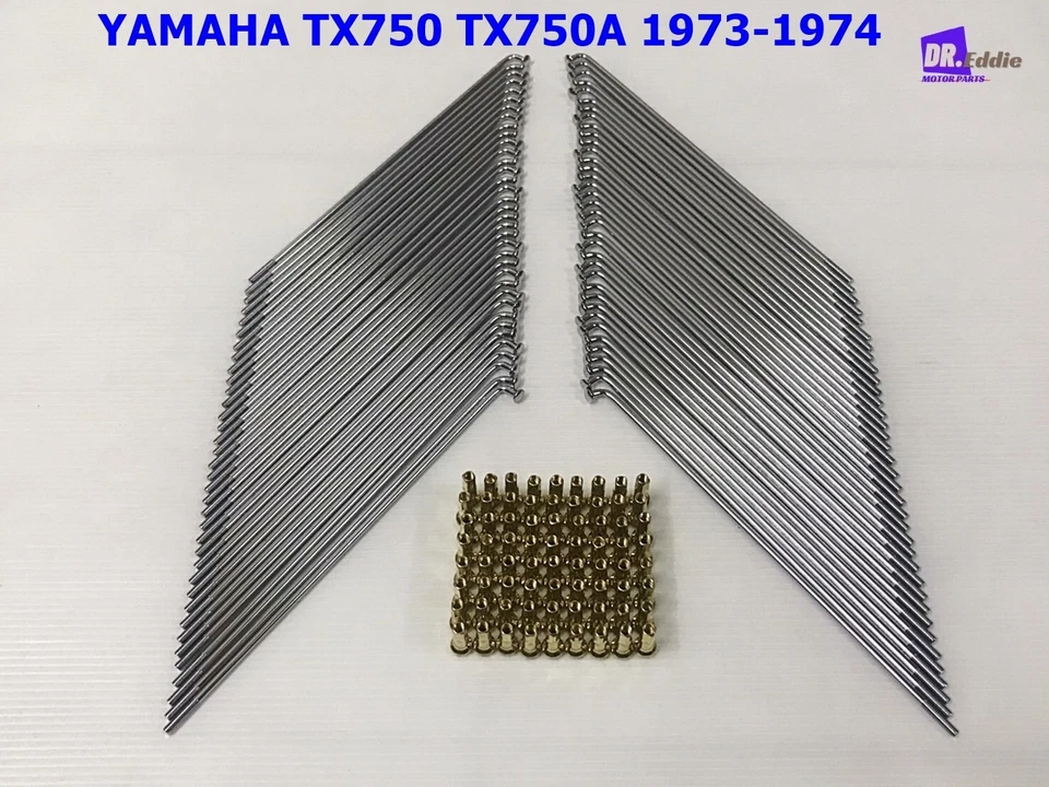 YAMAHA TX750 TX750A 1973-1974 FRONT + REAR SPOKE SET GOLD NIPPLES 72Pcs.*BI5134* - Image 1 of 4