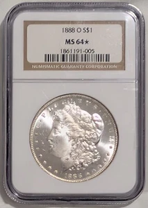 1888-O NGC MS64 Star Morgan Silver Dollar Semi Prooflike Obverse + Reverse - Picture 1 of 7