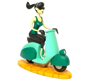 Shag Scooter Girl Sculpture -  green Limited  Edition 500 - Picture 1 of 2