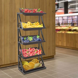 Retail Display Rack Market Shelf Fruit Vegetable Snack Basket With Five Baskets~ - Bild 1 von 12