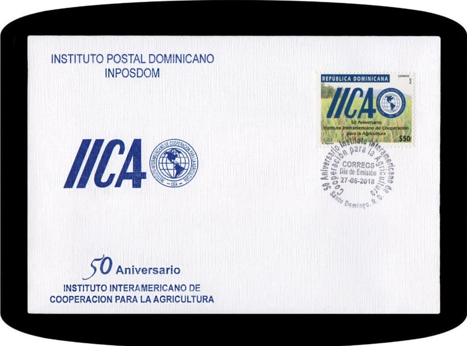 DOMINICAN IICA INTER-AMERICAN INSTITUTE OF COOPERATION FOR AGRICULTURE FDC 2018 - Image 1 of 1
