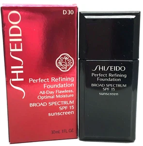 SHISEIDO Refining Foundation D 30 Rich Brown 1 oz SPF15 - Picture 1 of 4