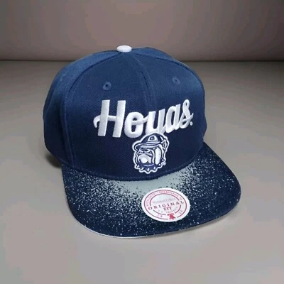 Sombrero Georgetown Hoyas Mitchell & Ness Pintura en aerosol Ajustable Snapback Azul Marino M&N Foto 1 de 3
