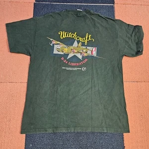As is* Witchcraft B-24 Liberator Bomber Collings WWII T-shirt Large Green V6a - Picture 1 of 9