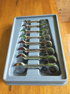 Blue Point 8pc SAE Short 15* Offset Ratcheting Wrench Set BOERS708. 5/16 - 3/4" - Bild 1 von 11
