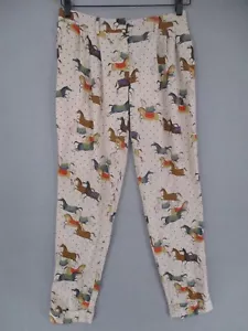 Paul & Joe Pants Womens 36 Brown Horse Polka Dot Tapered Pleated Pockets - Picture 1 of 14