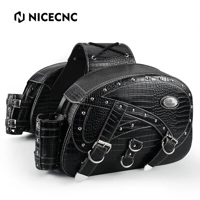 15" Large Quick Release Saddlebags Motorcycle Pannier For Harley Sportster XL883 Foto 1 de 4
