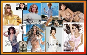 Imagen de lienzo de algodón collage firmada por Bond Girls. Edición Limitada (BG-5a) - Imagen 1 de 1