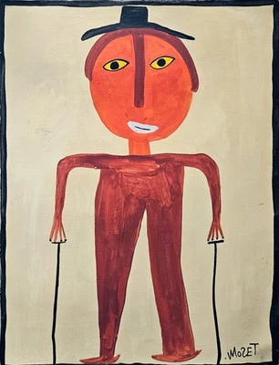 Pintura de arte popular sobre lienzo firmada por Mose Tolliver - Arte afroamericano Foto 1 de 4