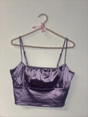 Camiseta sin mangas púrpura para mujer talla mediana Y2K funky hadas evento concierto nueva con etiquetas cabaña campesina Foto 1 de 4