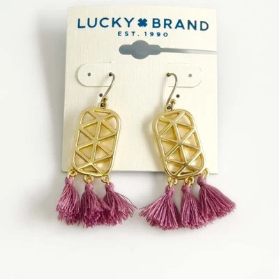 Nuevos pendientes colgantes de borla marca Lucky elegantes para mujer fiesta vacaciones joyería Foto 1 de 3