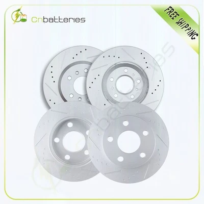 Front + Rear Slotted Brake Discs Rotors For Chevrolet Impala 2011 2012 2013 - Image 1 of 4