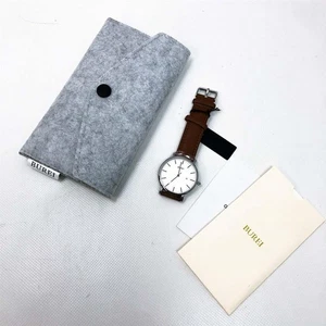 BUREI Orologi Uomo Ultra Sottili Nero Minimalista Quarzo con - Foto 1 di 4