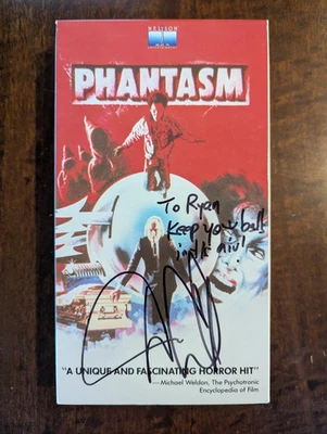 Phantasm Signed VHS Video Tape Horror Rare Angus Scrimm Don Cosarelli Media Cult - Image 1 of 4