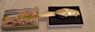 Faca de bolso Dale Earnhardt Sr #3 carro de corrida prata aço inoxidável Goodwrench - Imagem 1 de 4