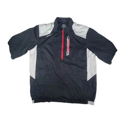 Chaqueta de golf Snake Eyes Weather 18 para hombre 1/4 cremallera grande cortavientos media cremallera roja negra Foto 1 de 4